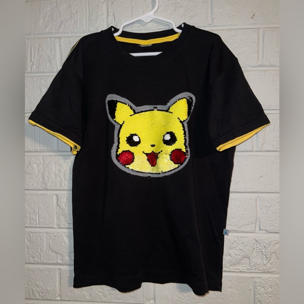 Black and Yellow Pikachu Kids T-Shirt